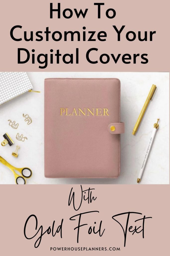 customise digital planner cover text