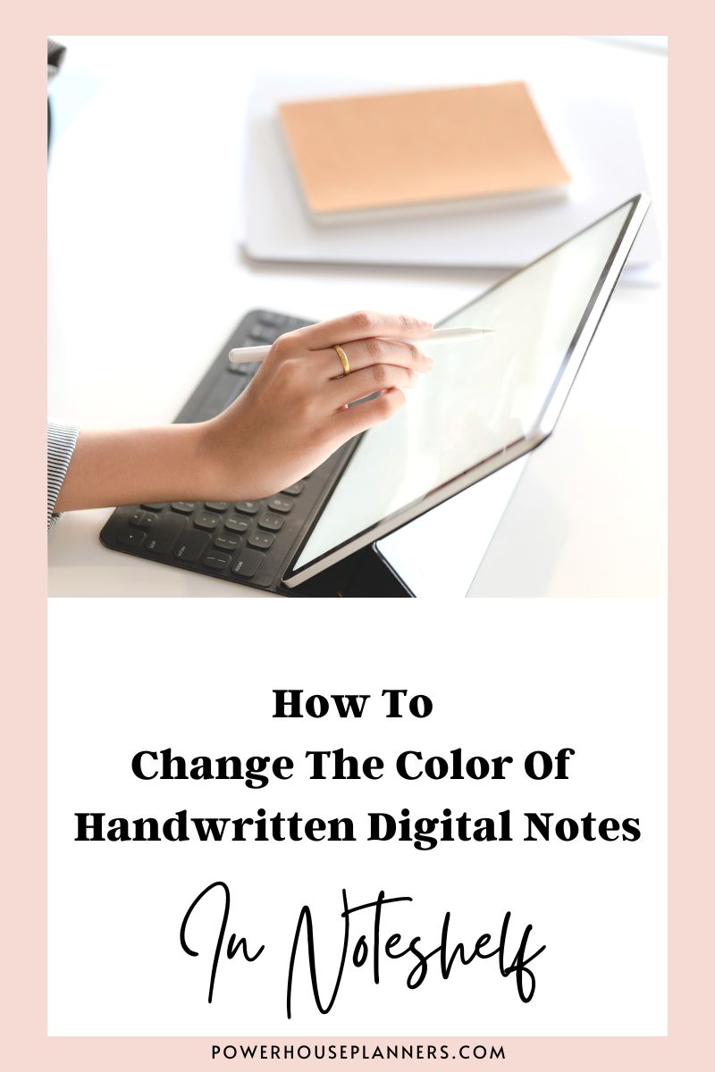 Noteshelf guide for handwritten note colour