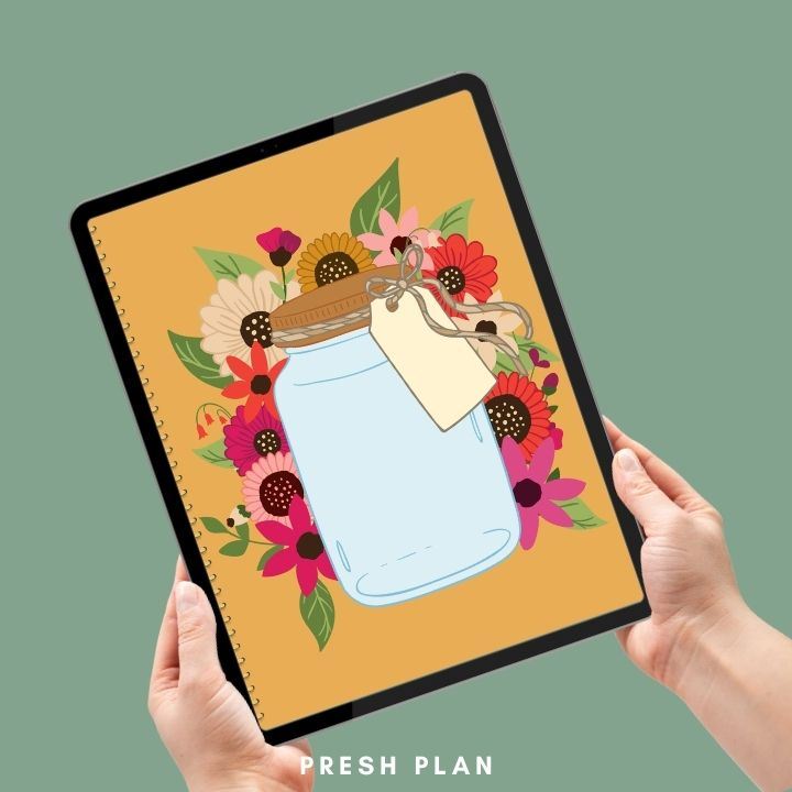 Floral digital planner layout