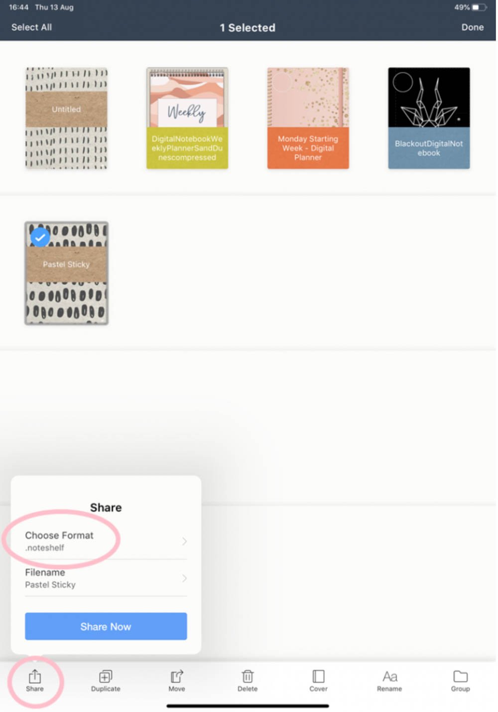 A Simple Way To Add Digital Stickers To Noteshelf Planners