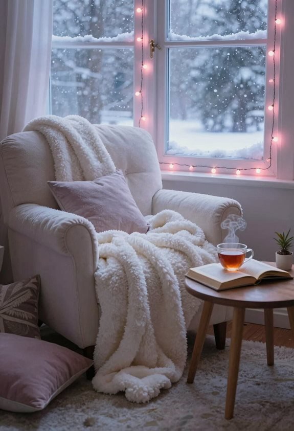 cozy nook with blankets