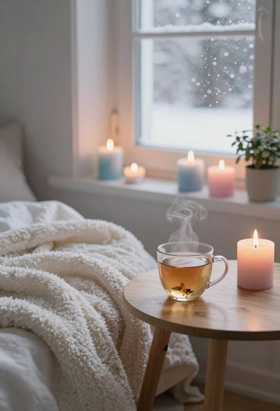 calming atmosphere with candles