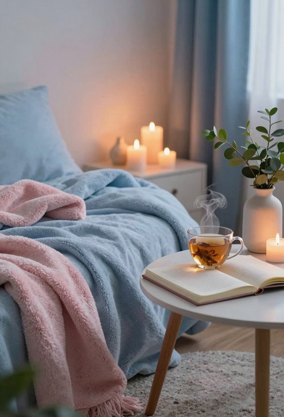 calming candle lighting ritual