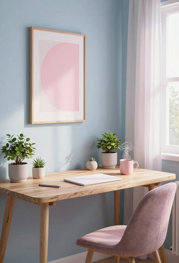 calming workspace with plants