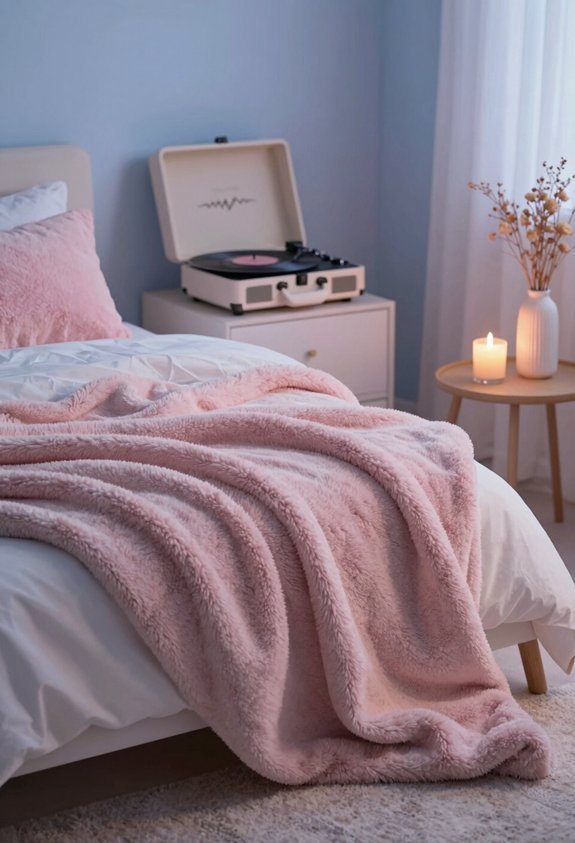 cozy blankets and calming music