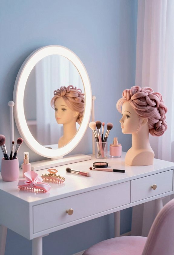 experiment with hairstyles makeup