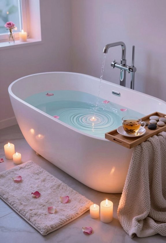 relaxing bath with oils