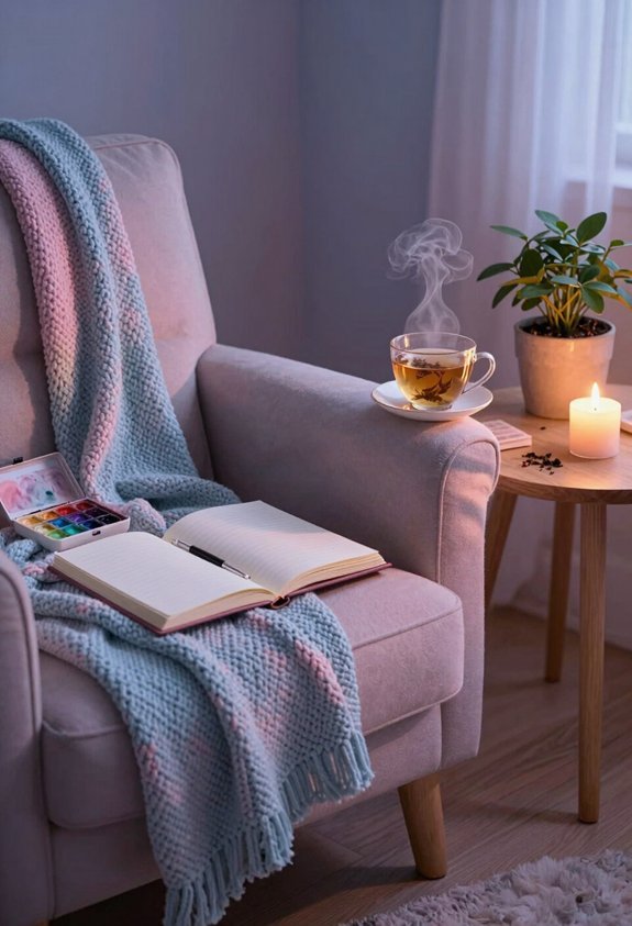 relaxing handmade knitting hobby