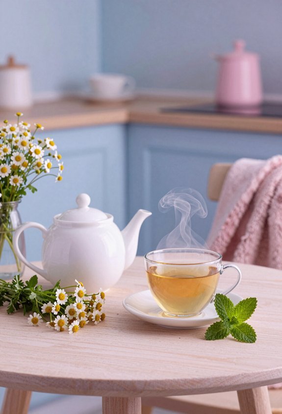 sip soothing herbal tea