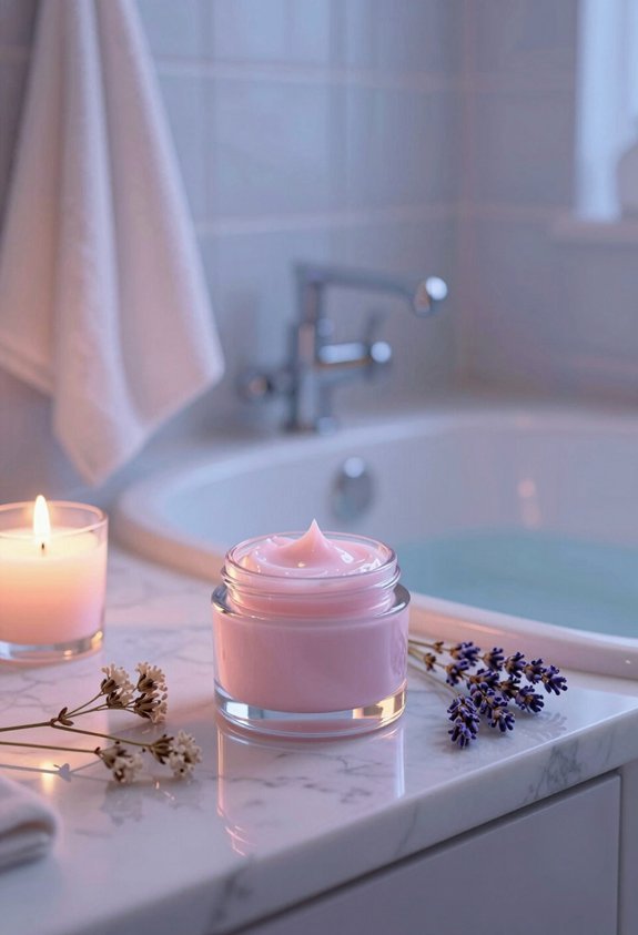 soothing body lotion application