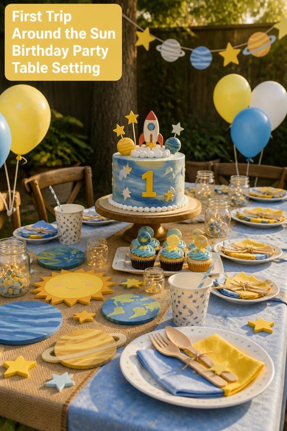 colorful simple birthday setup