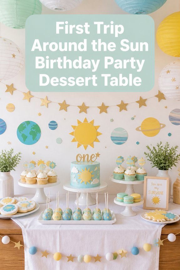 colorful themed dessert display