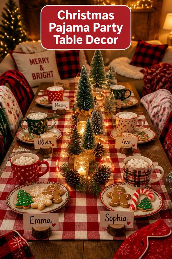cozy festive pajama table