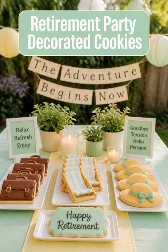 custom themed retirement cookies