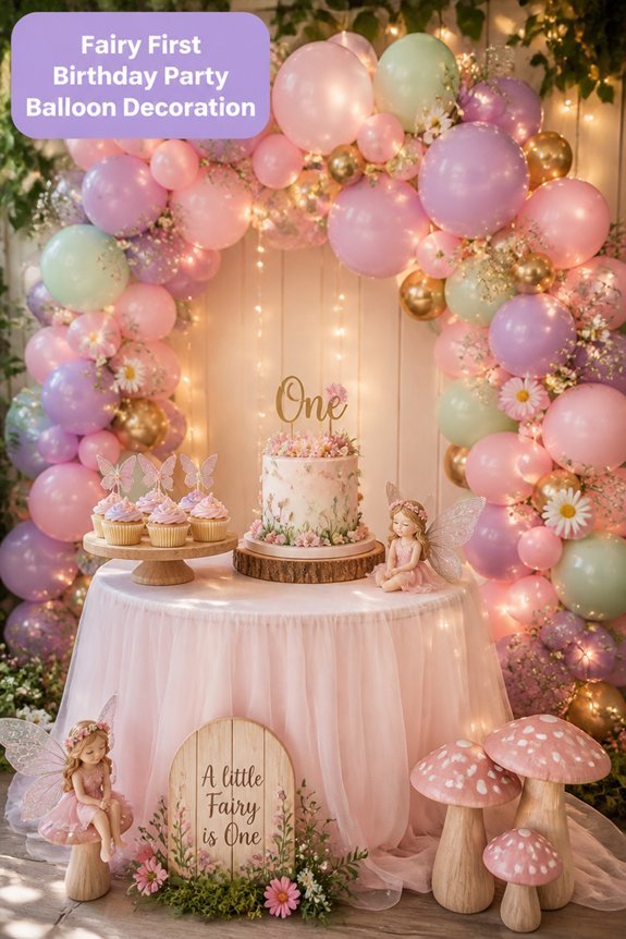 fairy themed pastel balloon decor