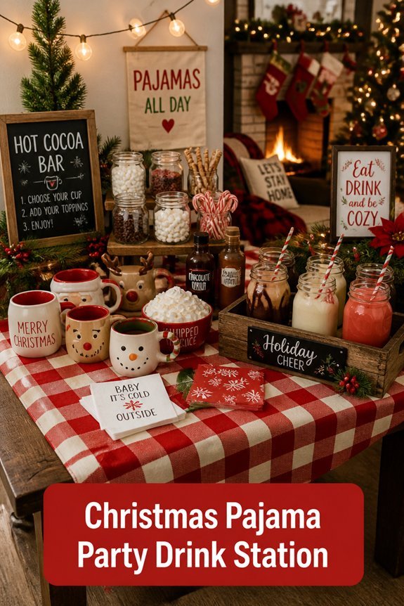 festive beverage station setup