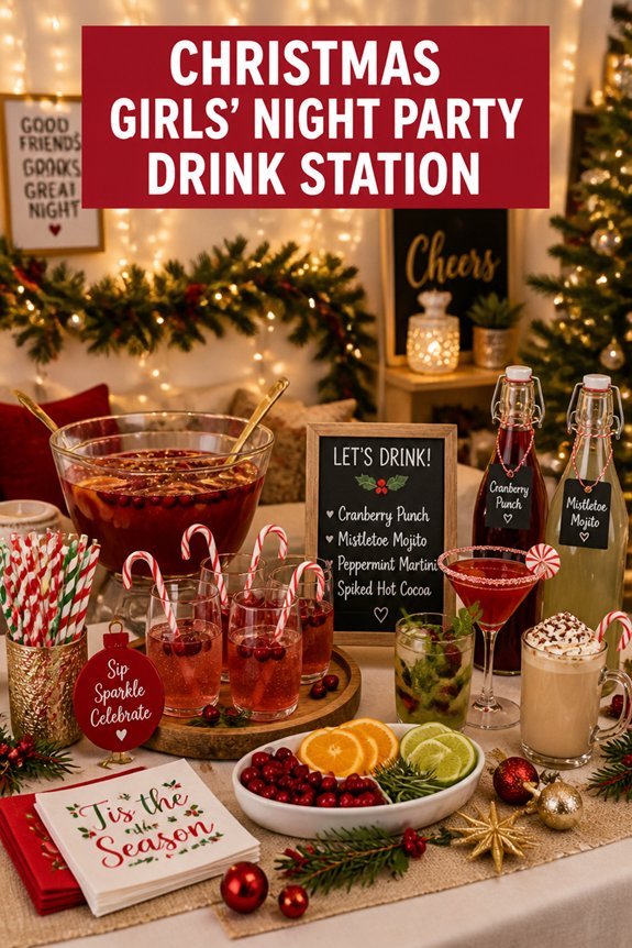 festive diy cocktail station