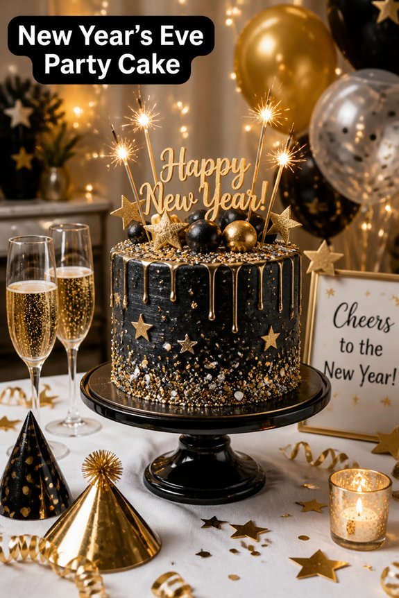festive elegant personalized cake