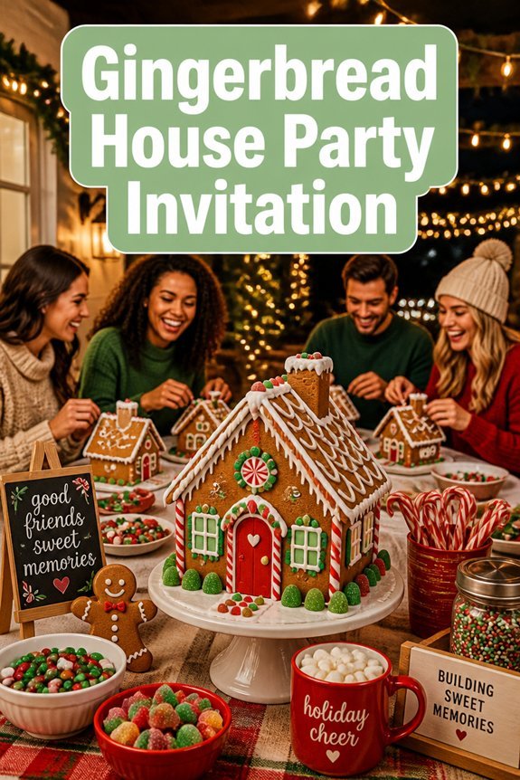 festive gingerbread party invite