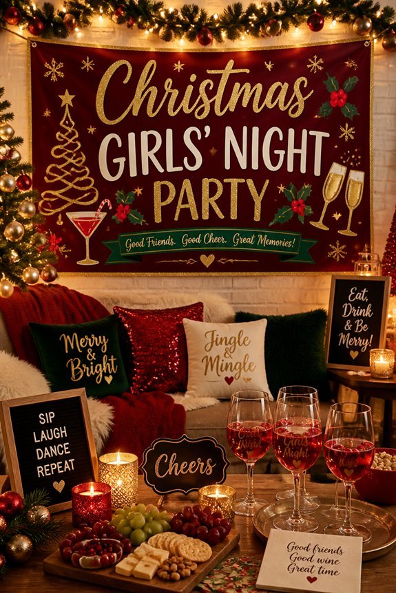 festive girls christmas banner