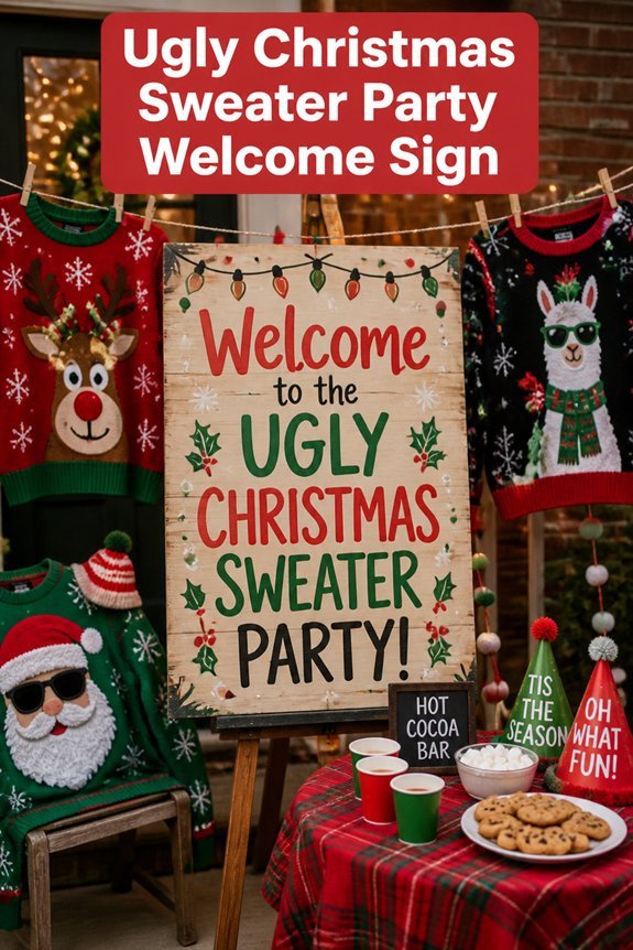 funny holiday sweater welcome