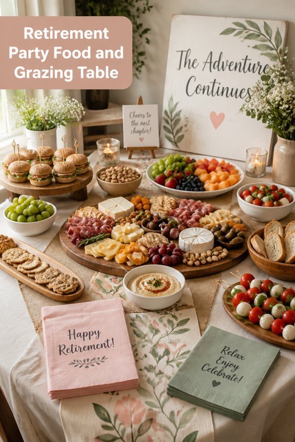 grazing table with snacks