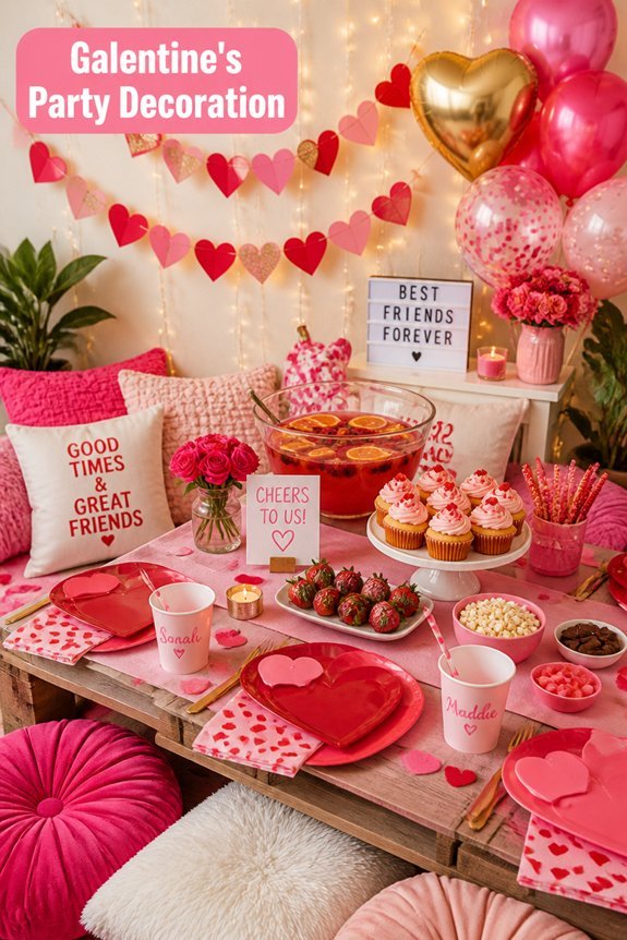 pink red gold personalized decorations